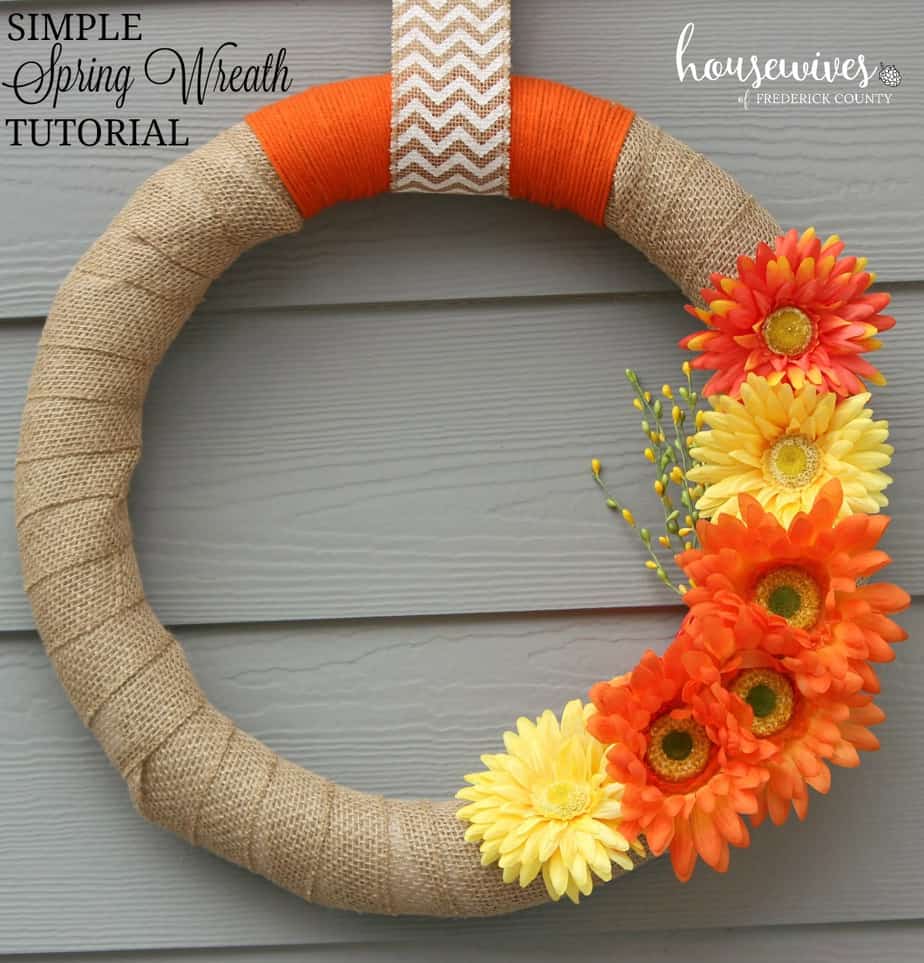 Simple Spring Wreath Tutorial Housewives of Frederick County