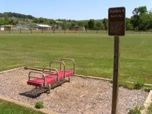 Fitness station next to walking trails