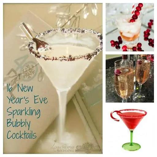 New Year's Eve Sparkling Bubbly Cocktails