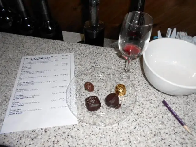 Chocolate and wine pairing at Linganore Winecellars