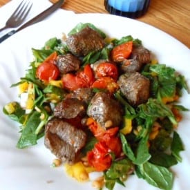 Grilled Lamb Chops with Spinach Lentil Salad