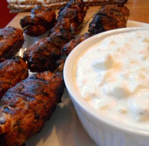 Middle Eastern Turkey Kebabs & Cucumber Yogurt Dip - 6 Weight Watchers Points Plus Value
