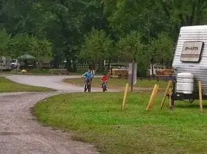 The boys on bikes at Brunswick Family Campground