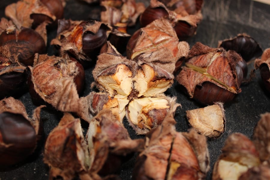Pan Fried Brussels Sprouts with Chestnuts 4 Weight Watchers Points
