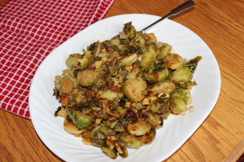 Pan Fried Brussels Sprouts with Chestnuts 4 Weight Watchers Points