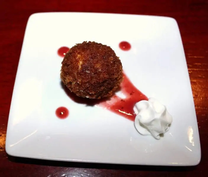 Strawberry Cheesecake fritter for dessert