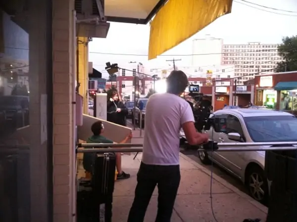 Terri doing her scene at the payphone on the streets of Silver Spring