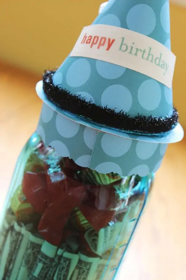 Mason Jar Dollar Bill Birthday Gift