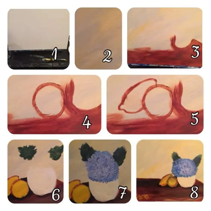 Our paint night artwork step by step