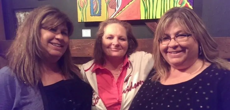 Catching up with friends at paint night