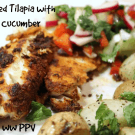 Blackened Tilapia With Radish & Cucumber Salsa