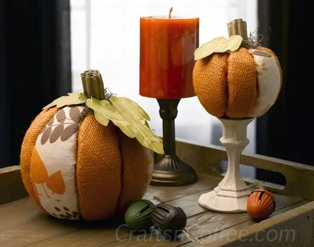 No Sew Burlap Pumpkins DIY Fall Decor Ideas