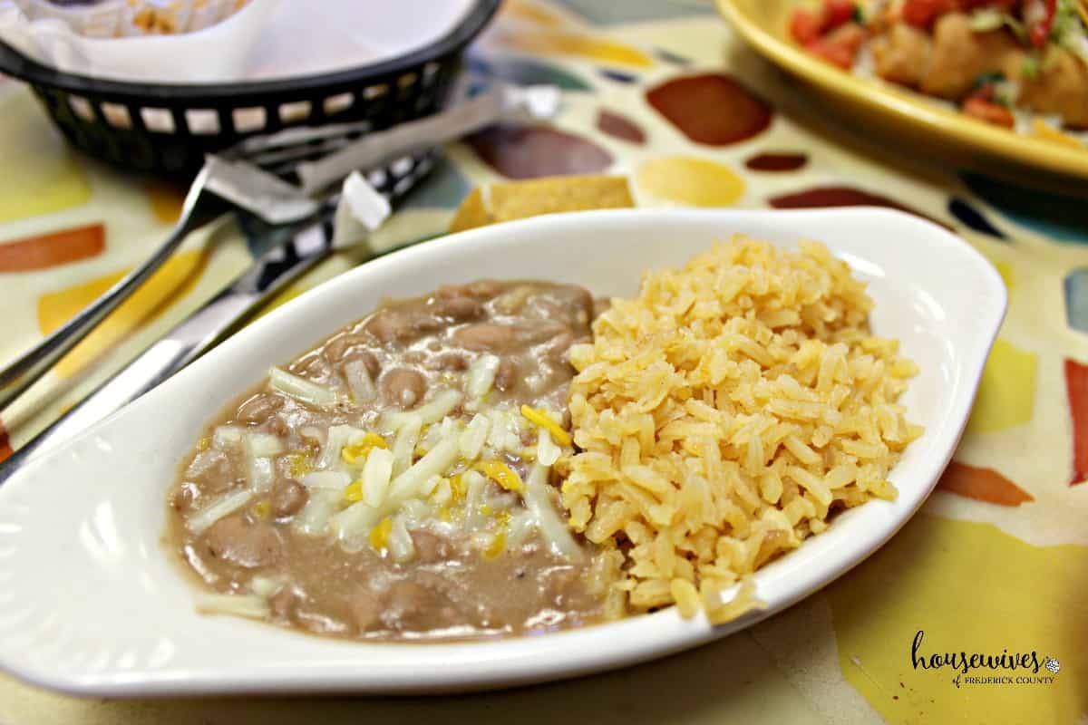 Cafe Bueno refried beans and rice