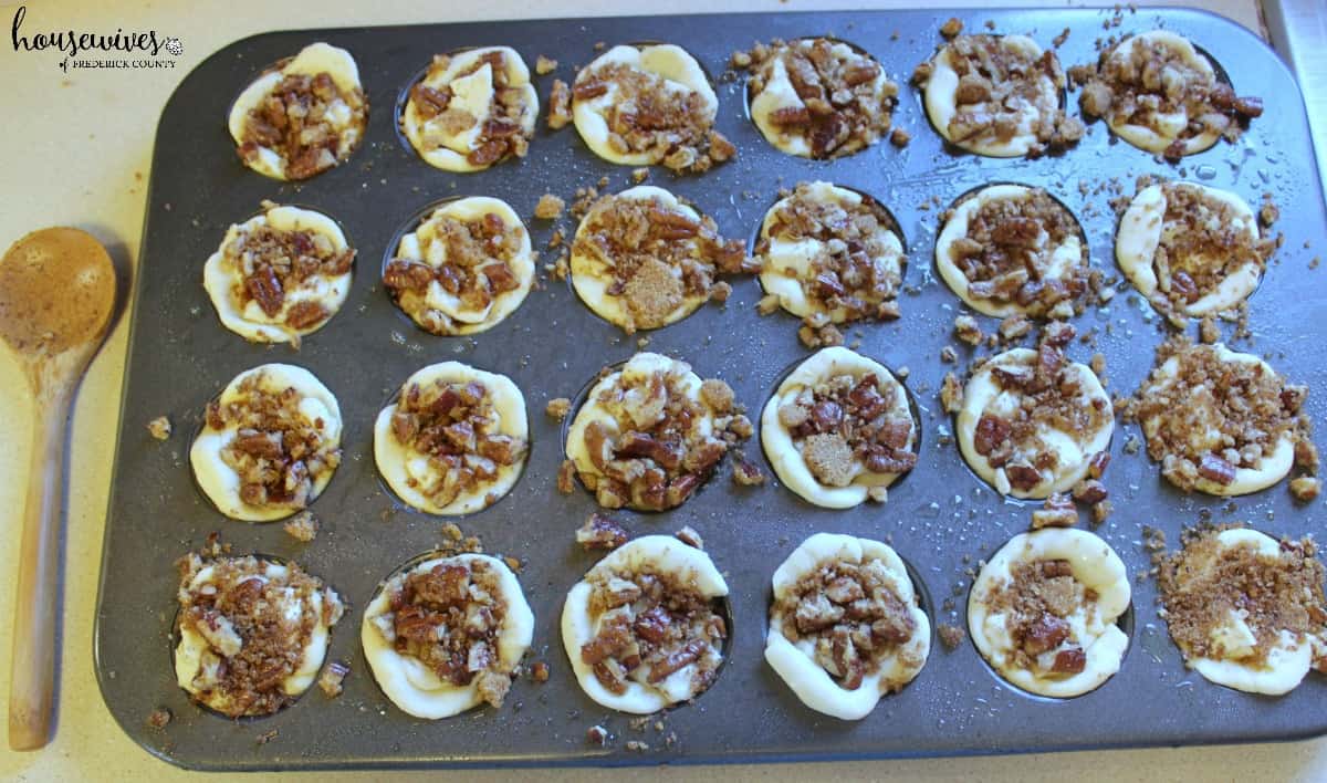 Brie in Puff Pastry with Pecans & Brown Sugar right before placing in the oven