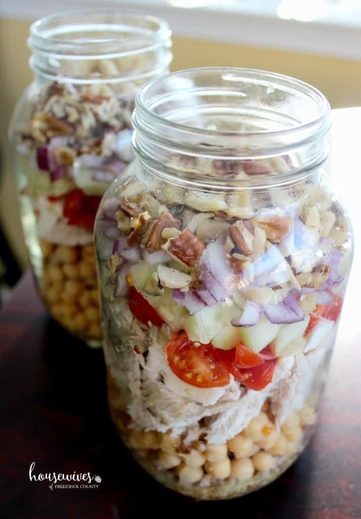 Simple Chickpea Salad Layered in a Mason Jar Housewives of Frederick
