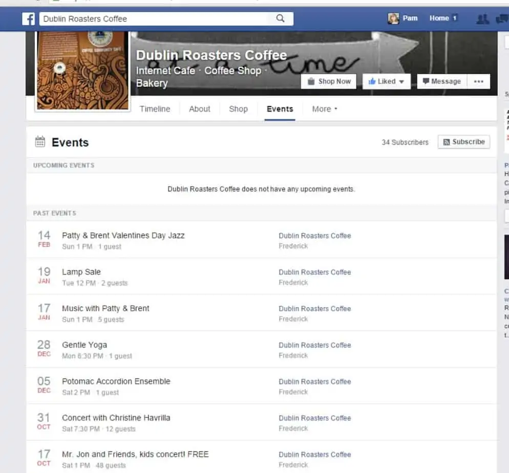 FB Events page
