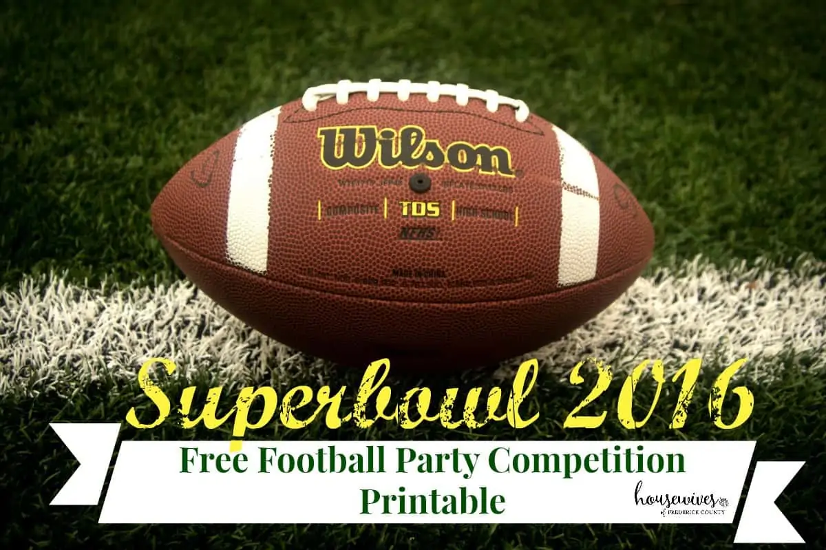 Superbowl 2016: Free Football Party Competition Printable