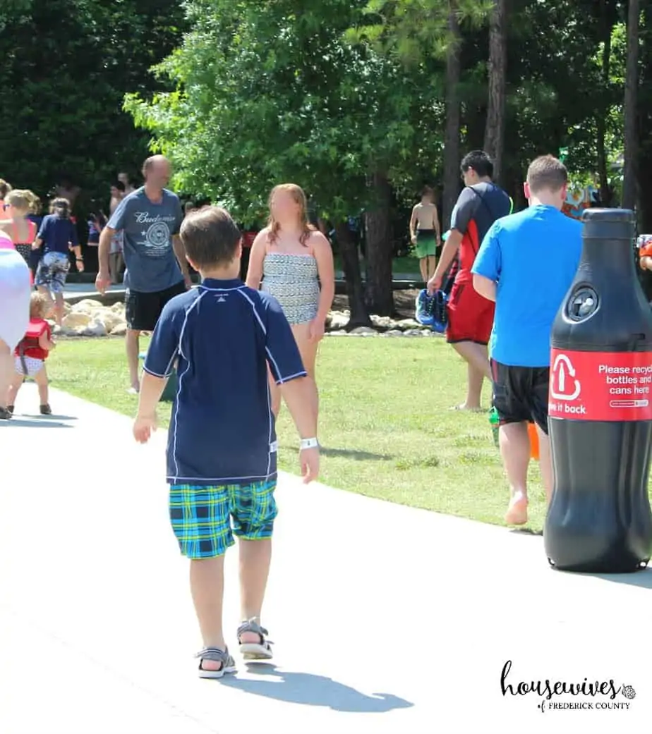 Wear your shoes when walking between attractions at Soak City