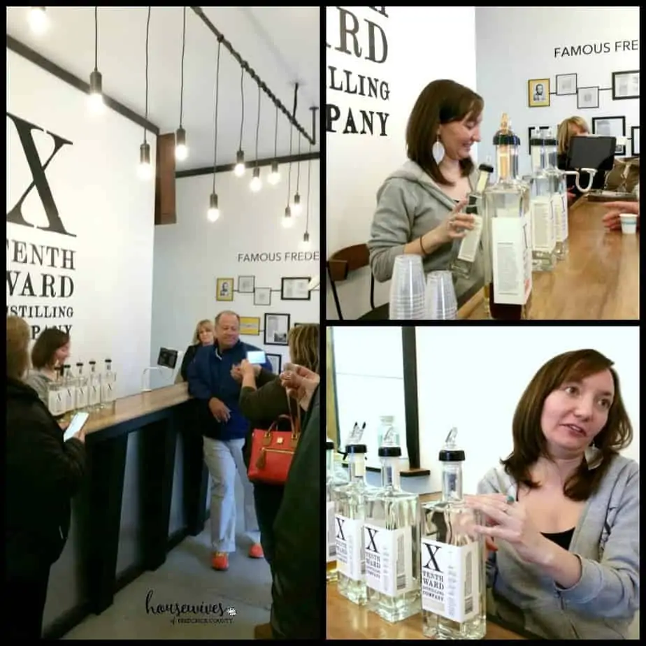 Tastings at Tenth Ward Distillery - One of the distilleries in Frederick Md