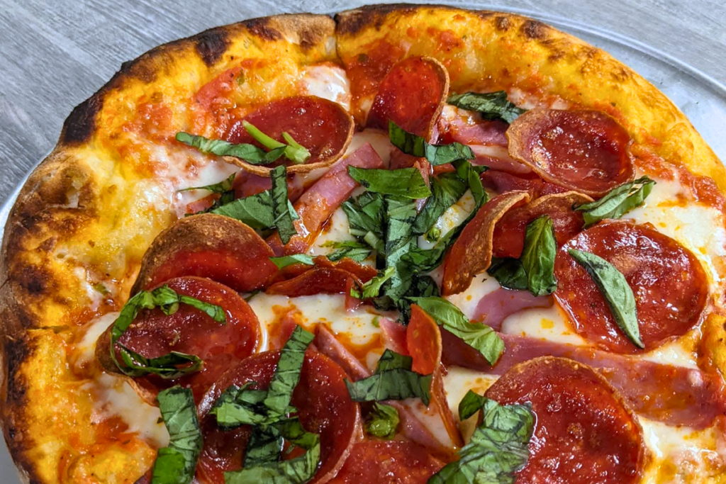 Wood-fired pizza from The Garage in Frederick, Maryland