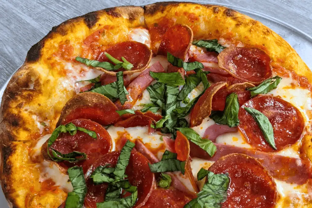 Wood-fired pizza from The Garage in Frederick, Maryland