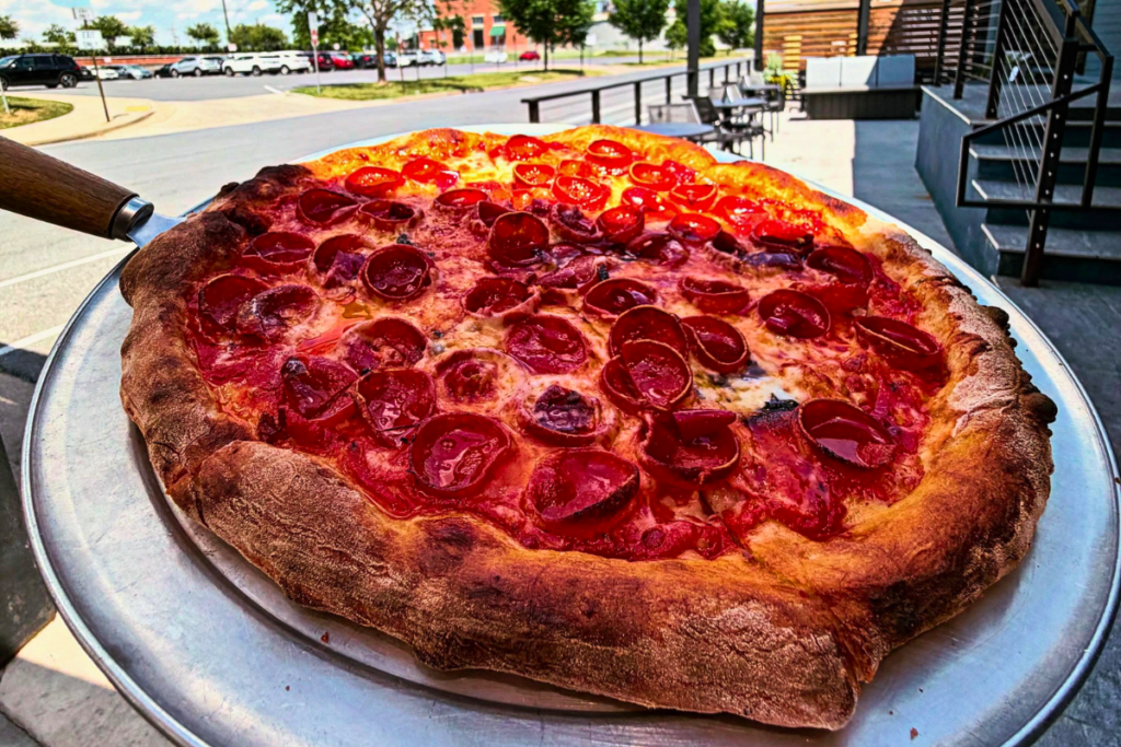 Wood-fired pizza from dĹŤp Pizza in Frederick, Maryland