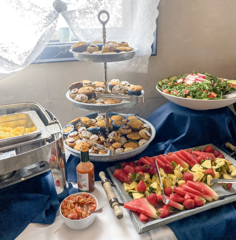 Brunch buffet dishes at Vintage Restaurant in New Market MD