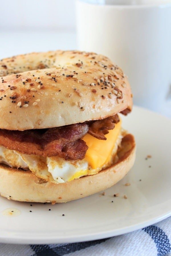 Bagel breakfast sandwich at Dublin Roasters in Frederick MD