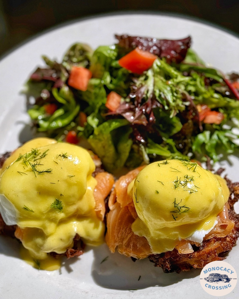 Upscale brunch dish at Monocacy Crossing in Frederick MD