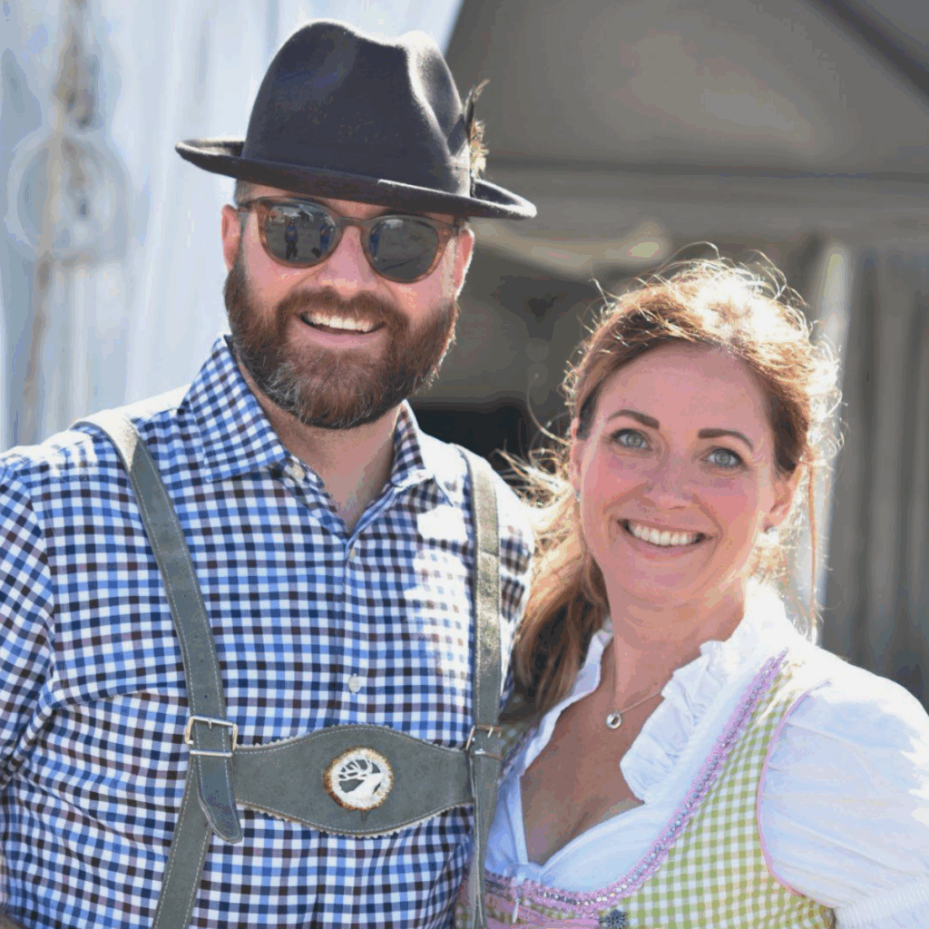 A couple dressed in Oktoberfest garb at Frederick's Oktoberfest 