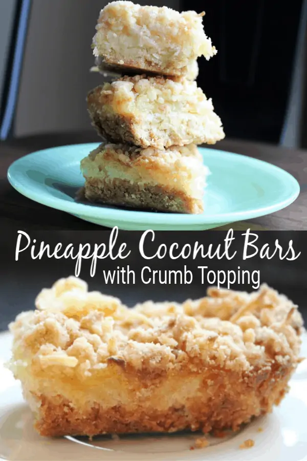 Pineapple Coconut Bars with Crumb Topping
