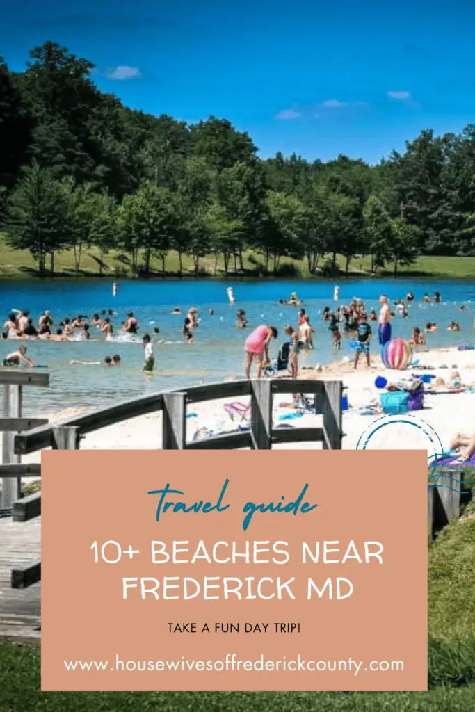 Best beaches near Frederick MD including Cunningham Falls, Greenbrier State Park, Sandy Point State Park, Rocky Gap, and other swimming beaches within 90 minutes of Frederick Maryland.