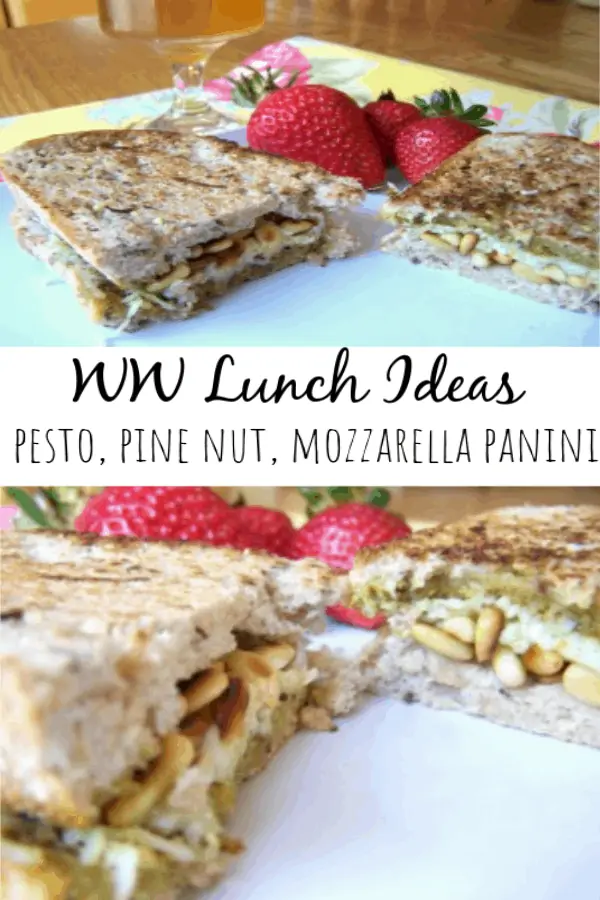 Pesto, Toasted Pine Nut, & Mozzarella Panini Sandwich
