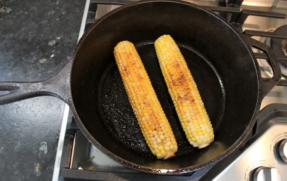 Roast corn on the cob