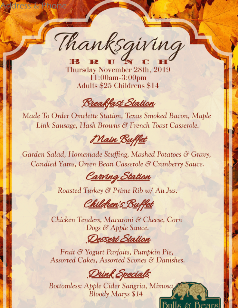 Restaurants Open on Thanksgiving in Frederick Md & Nearby - Housewives ...