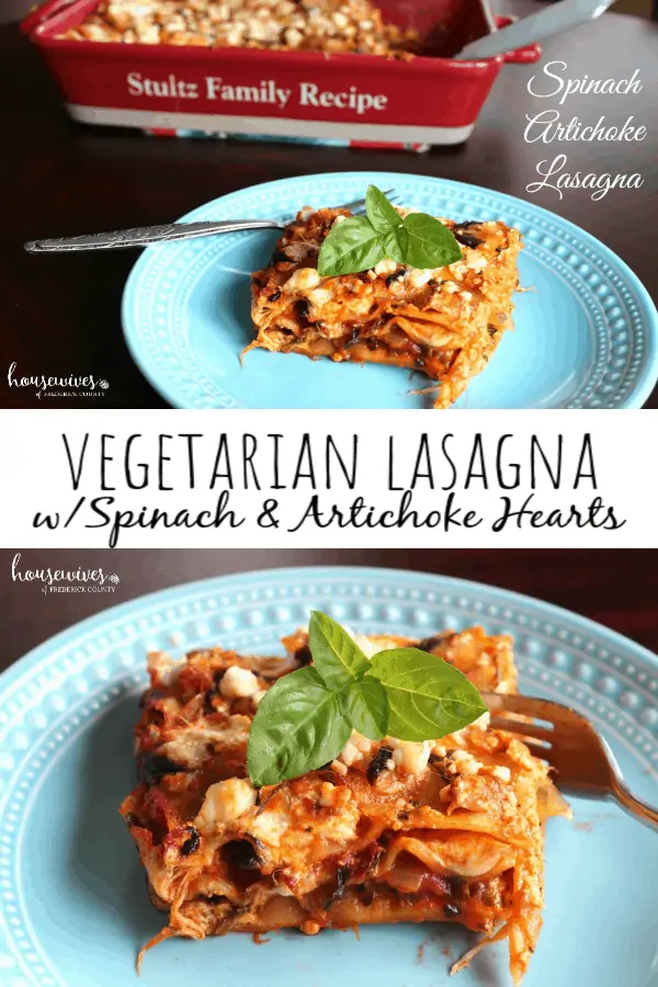 Recipe for Vegetarian Lasagna with Spinach & Artichoke Hearts
