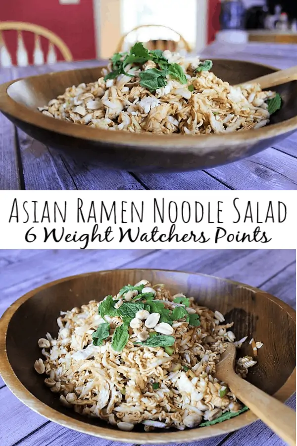 Asian Ramen Noodle Salad with Chicken: 6 Weight Watchers Points