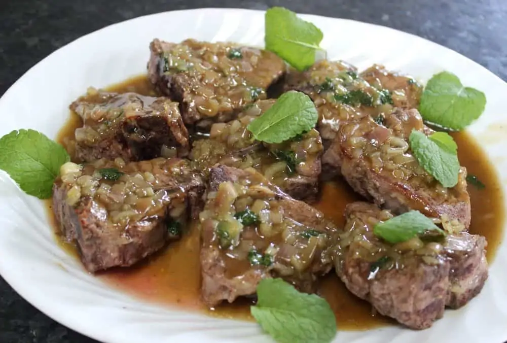 Lamb Loin Recipe with Mint & Shallot Sauce