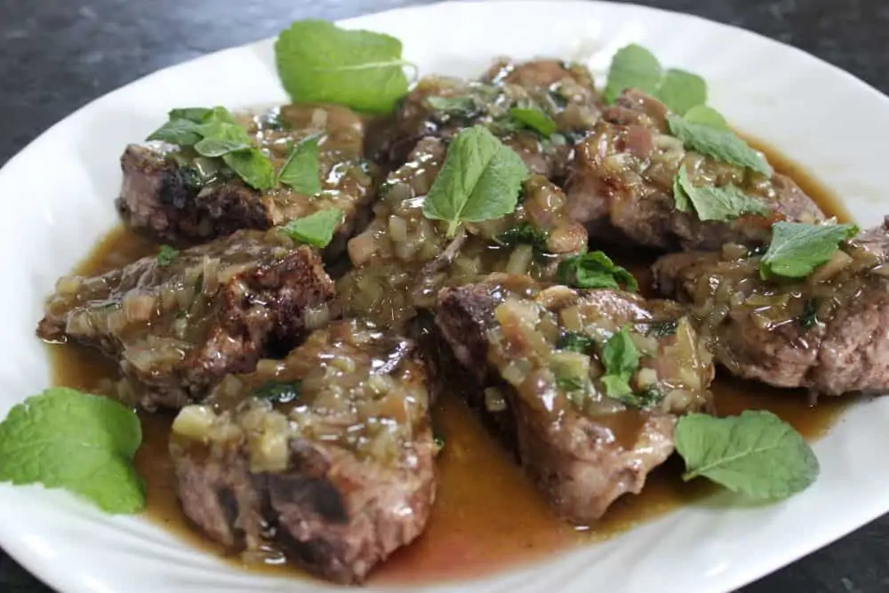 Lamb Loin Recipe with Mint & Shallot Sauce