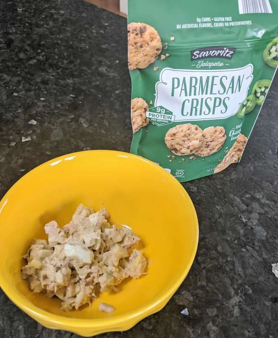 Parmesan Crisps with tuna salad