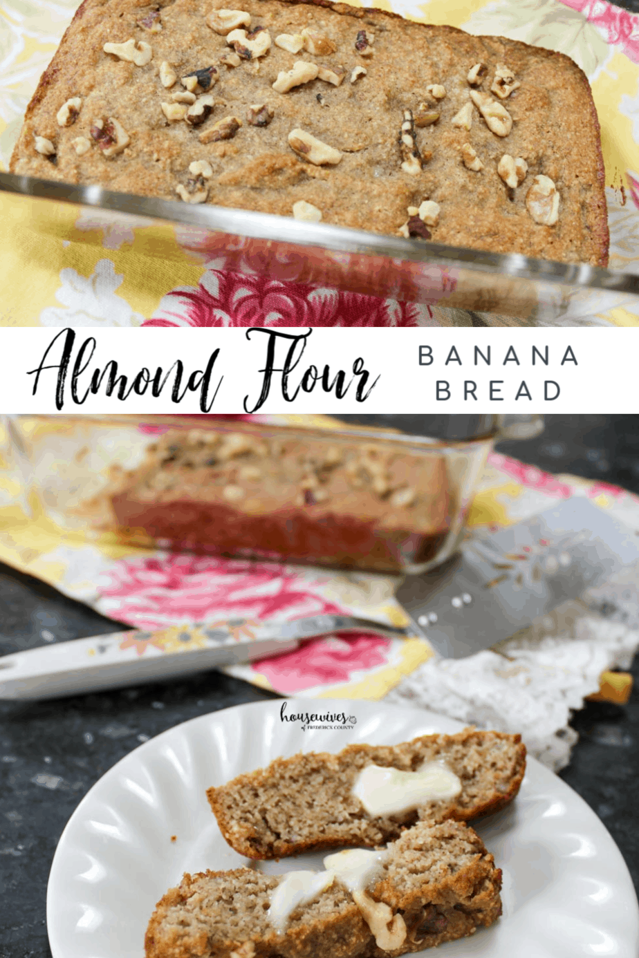Almond Flour Banana Bread with Walnuts