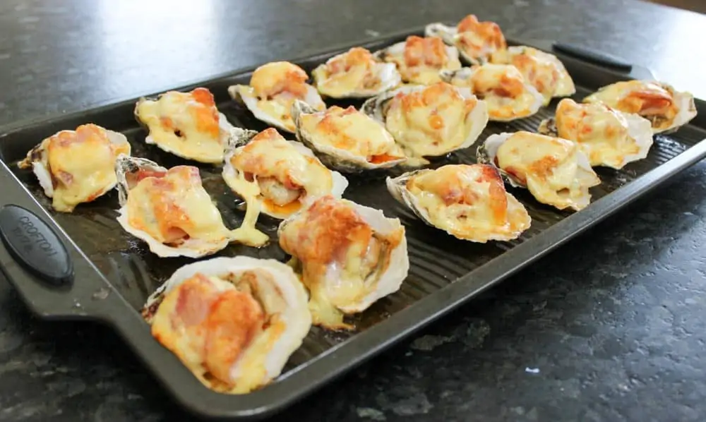 Baked Oyster Recipe with Bacon & Gruyere Cheese