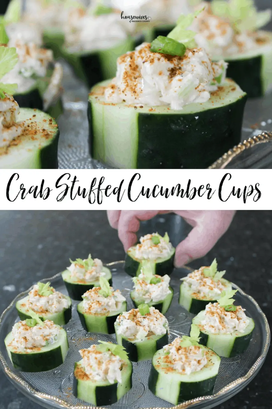 Crab Stuffed Cucumber Cups with Old Bay Seasoning