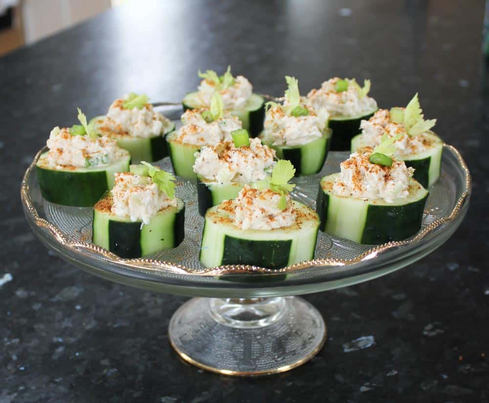 Crab Stuffed Cucumber Cups with Old Bay Seasoning