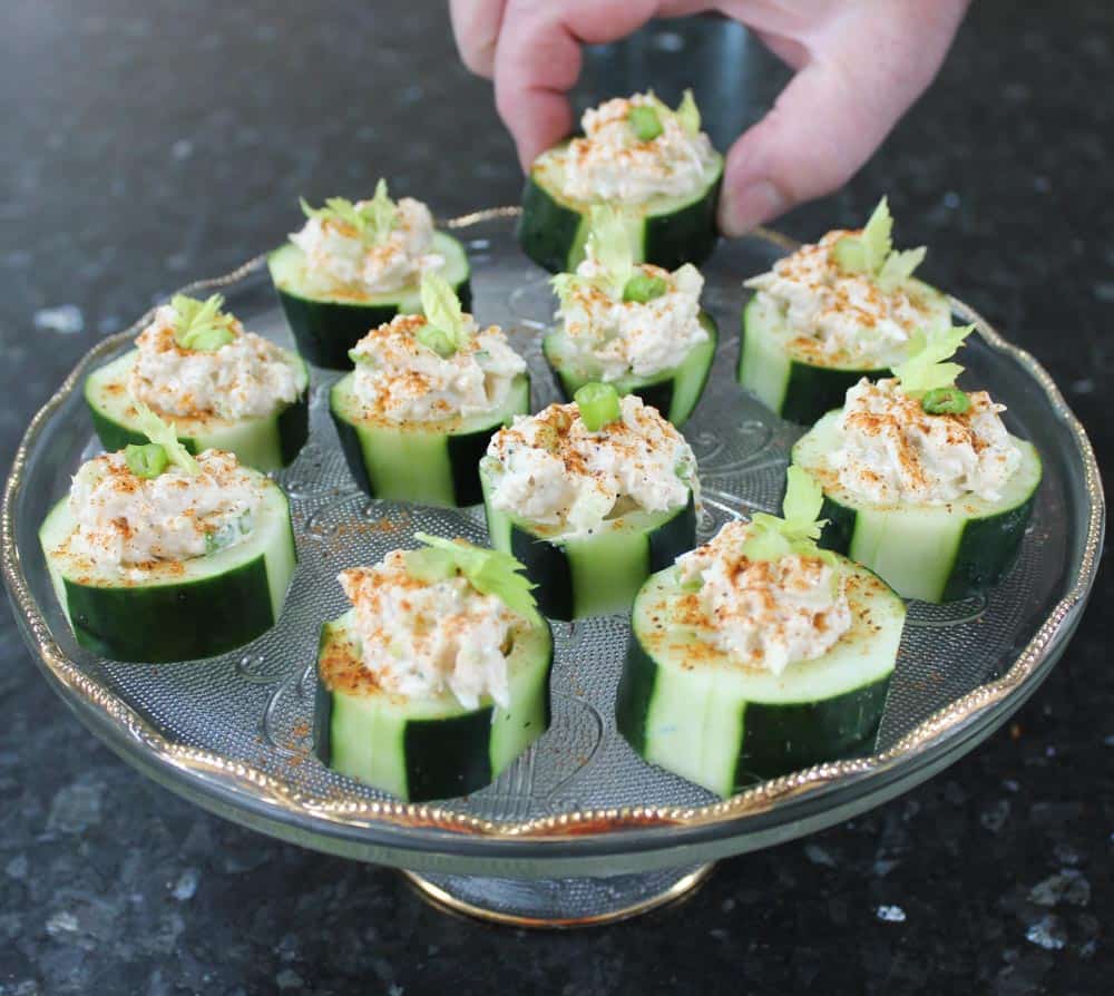 Crab Stuffed Cucumber Cups with Old Bay Seasoning Housewives of