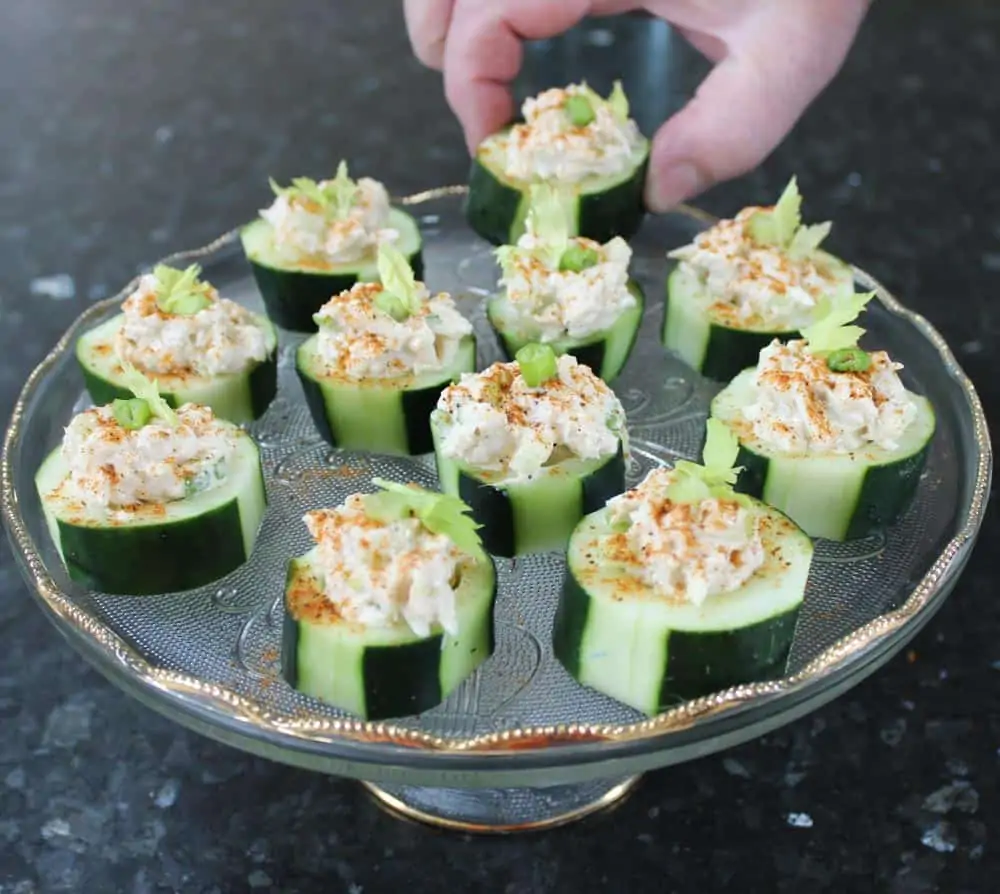 Crab Stuffed Cucumber Cups with Old Bay Seasoning