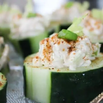 Crab Stuffed Cucumber Cups with Old Bay Seasoning