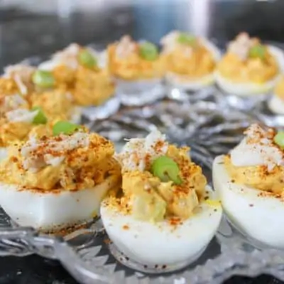 Maryland Deviled Eggs with Crab & Old Bay Seasoning