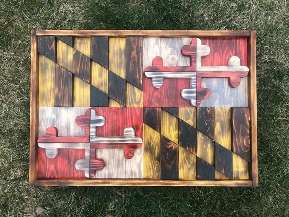 Stained wood Md Flag