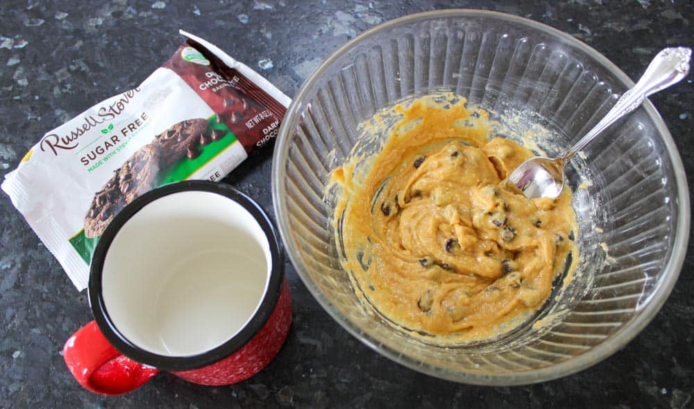 Almond Flour Mug Cake with Sugar Free Chocolate Chips